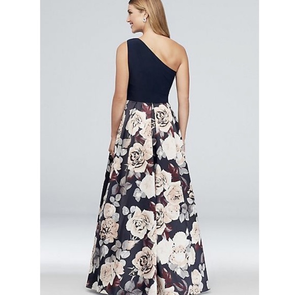 printed satin gown